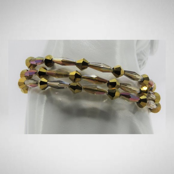 LONG GOLD TASSEL Beaded Jewelry Set - Picture 4 of 5